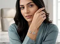 925 Silver Twin Hearts Open-Ended Bangle