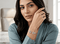 925 Silver Twin Hearts Open-Ended Bangle