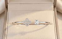 925 Silver Geometric Bloom Bypass Bangle