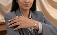 925 Silver Geometric Bloom Bypass Bangle