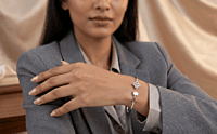 925 Silver Geometric Bloom Bypass Bangle