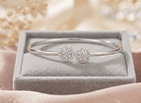 925 Silver Blooming Rose Open Bangle