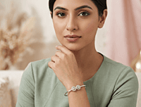 925 Silver Blooming Rose Open Bangle