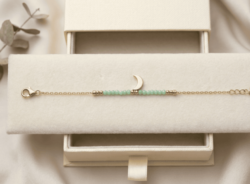 925 Silver Lunar Mint Bracelet For Her