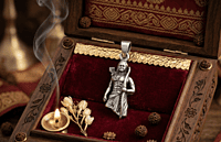925 Silver Oxidised Lord Rama Warrior Locket
