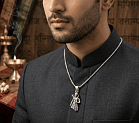 925 Silver Oxidised Lord Rama Warrior Locket