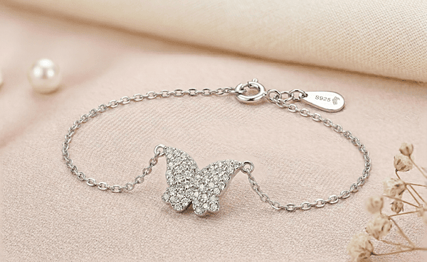 925 Silver Ethereal Butterfly Sparkle Ladies Bracelet