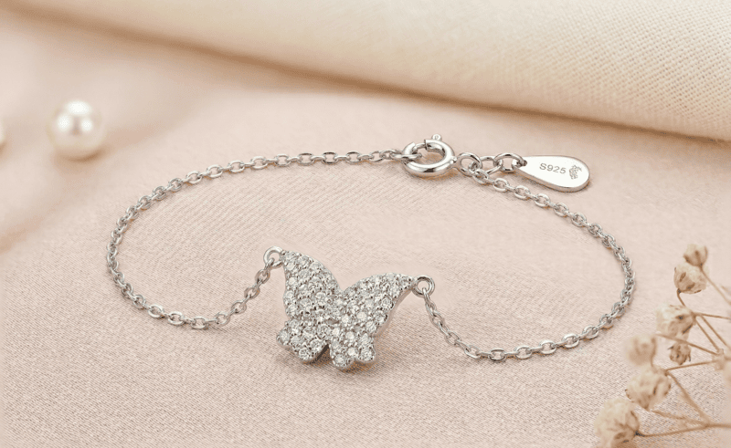 925 Silver Ethereal Butterfly Sparkle Ladies Bracelet