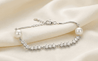 925 Silver Pearl & Crystal Symphony Bracelet For Her