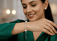 925 Silver Pearl & Crystal Symphony Bracelet For Her