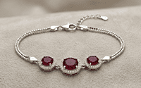 925 silver Royal Crimson Halo Bracelet For Her