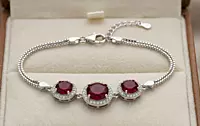 925 silver Royal Crimson Halo Bracelet For Her