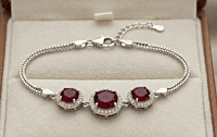 925 silver Royal Crimson Halo Bracelet For Her