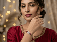 925 silver Royal Crimson Halo Bracelet For Her