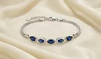 925 Silver Midnight Azure Marquise Bracelet For Her