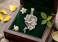 925 Silver Divine Flutist Krishna Locket