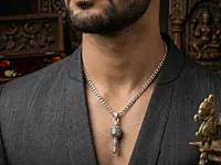 925 Silver Oxidized Gada Of Devotion Locket