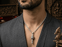 925 Silver Oxidized Gada Of Devotion Locket