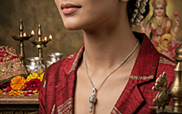 925 Silver Oxidized Gada Of Devotion Locket