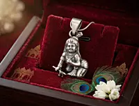 925 Silver Oxidised Balgopal Bliss Locket