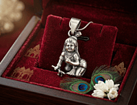 925 Silver Oxidised Balgopal Bliss Locket