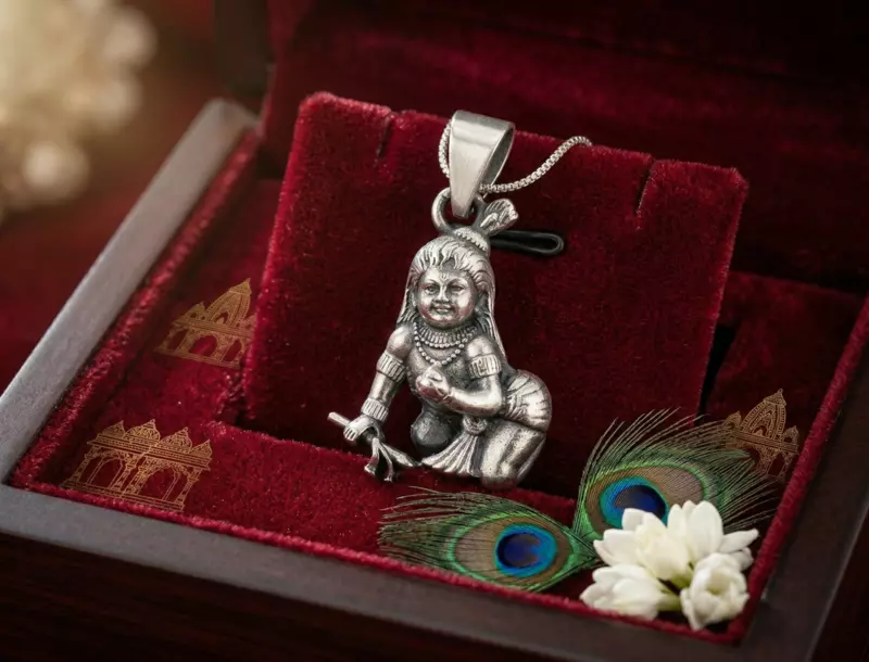 925 Silver Oxidised Balgopal Bliss Locket