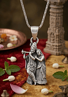 925 Silver Oxidized Radha Krishna Eternal Bond Locket