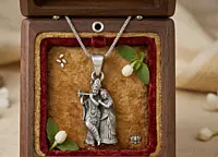 925 Silver Oxidized Radha Krishna Eternal Bond Locket