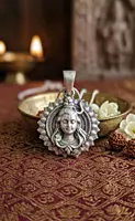925 Silver Oxidised Lord Shiva Lotus Locket