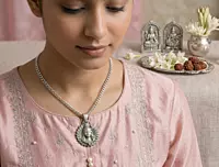 925 Silver Oxidised Lord Shiva Lotus Locket
