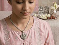 925 Silver Oxidised Lord Shiva Lotus Locket