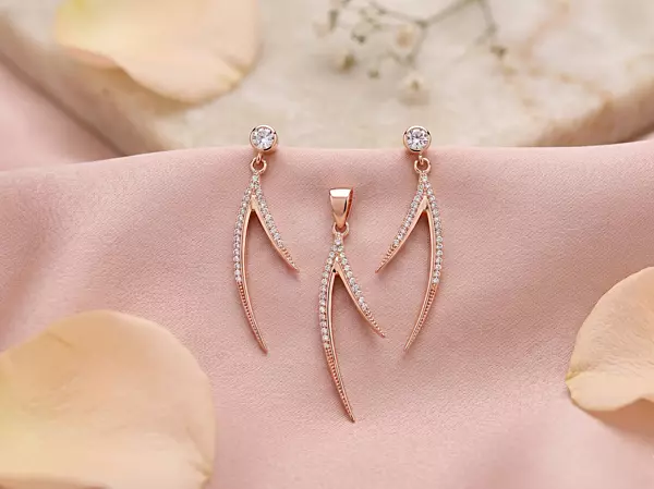 925 Silver Rose Radiance Arc Set