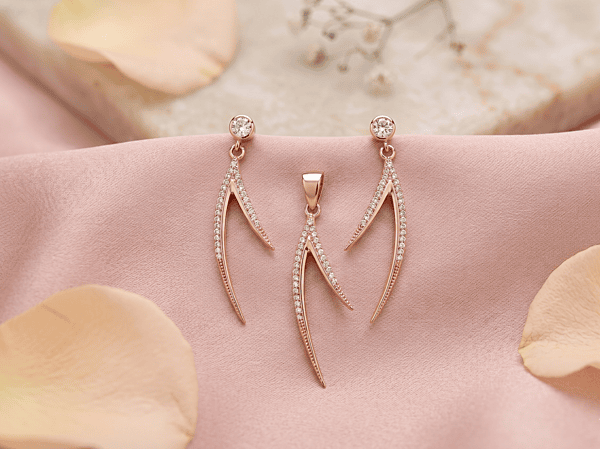 925 Silver Rose Radiance Arc Set