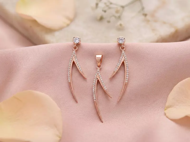 925 Silver Rose Radiance Arc Set