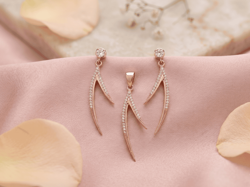 925 Silver Rose Radiance Arc Set