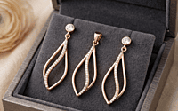 925 Silver Gilded Wave Pendant Set