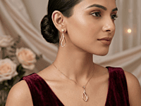 925 Silver Gilded Wave Pendant Set