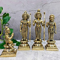 Brass Super Fine Ram Darbar - 10.5 inch Height | Divine Brass Ram Darbar Sculpture