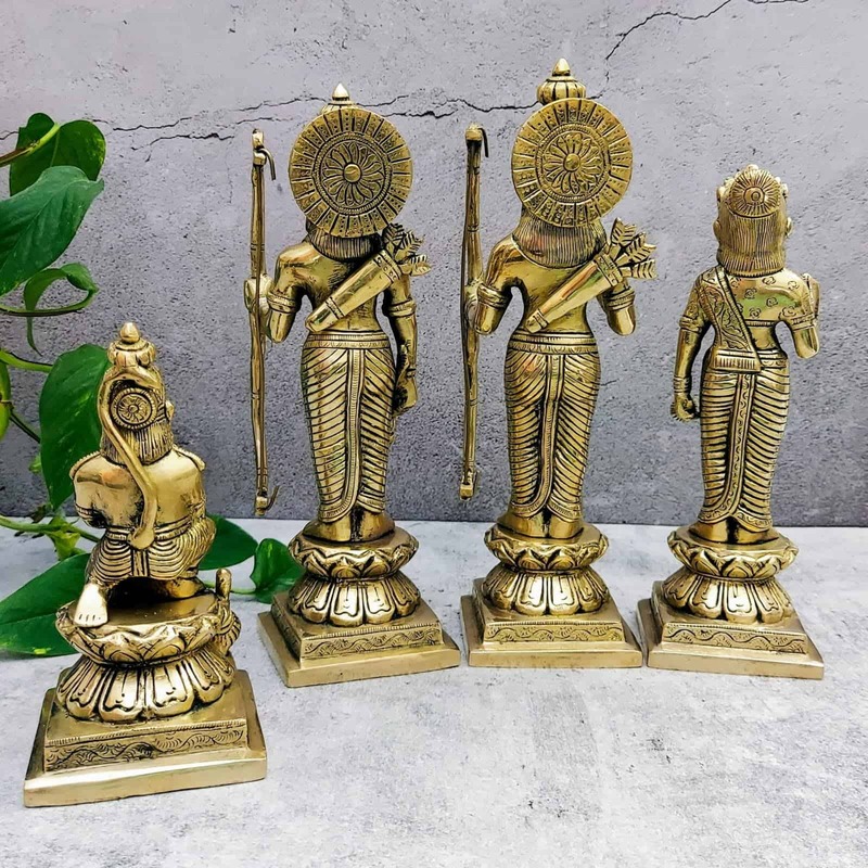 Brass Super Fine Ram Darbar - 10.5 inch Height | Divine Brass Ram Darbar Sculpture