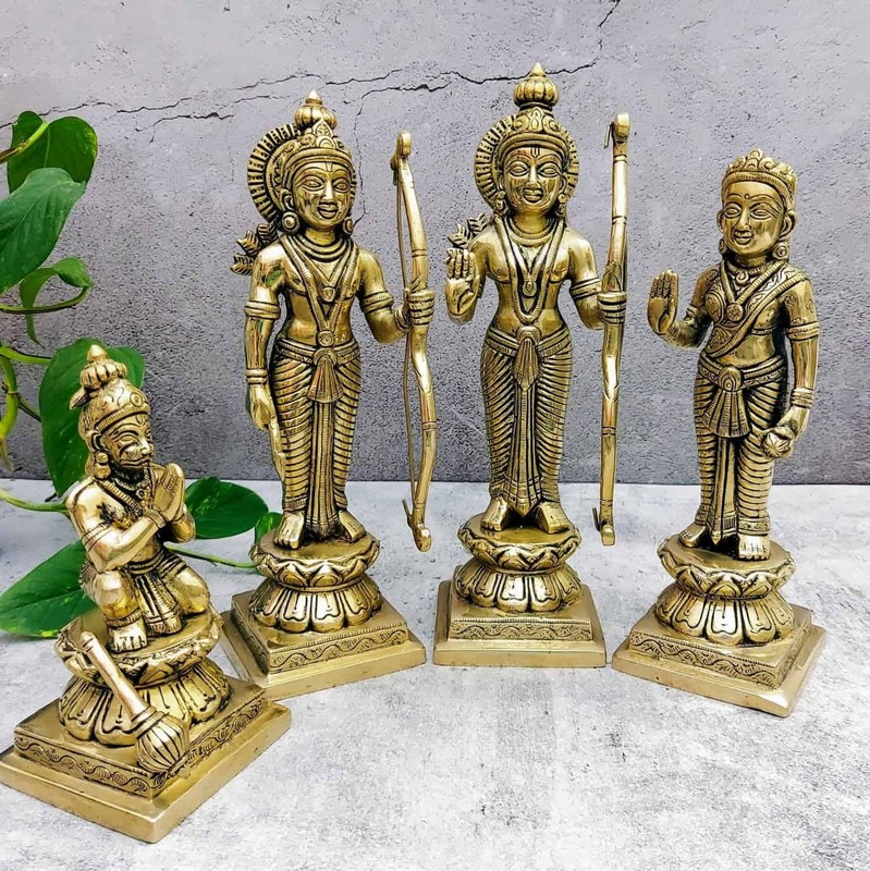 Brass Super Fine Ram Darbar - 10.5 inch Height | Divine Brass Ram Darbar Sculpture