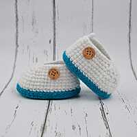 Teal Baby Booties with Double-Layer Sole – Soft & Comfortable Infant Shoes