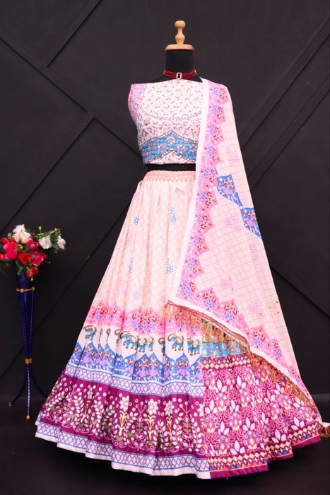 Digital Print Muslin Cotton Lehenga Choli D.45
