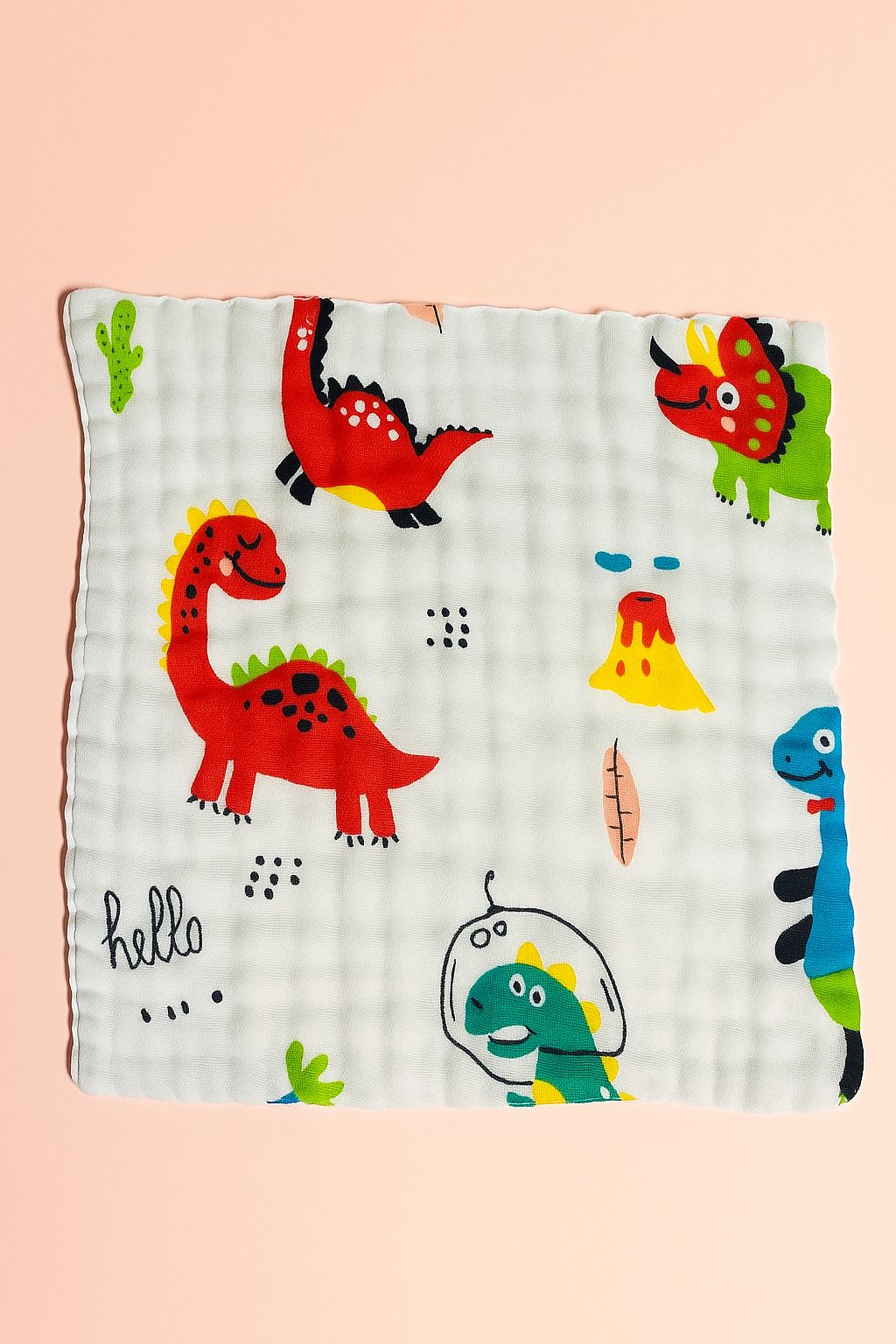 6 Layer Muslin Wash cloth / Face towel - Colour Printed - Pack of 5 (Assorted)