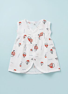 Muslin Front Button Frock – Pack of 2 - Assorted Designs Muslin Front Button Frock – Pack of 2 - Assorted Designs