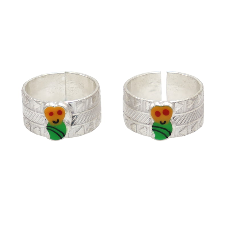 Silver Toe Rings, Metti with Enamel Silver Toe Rings, Metti with Enamel