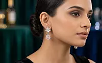 925 Silver Rose Prism Crown Earrings