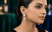925 Silver Rose Prism Crown Earrings
