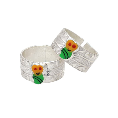 Silver Toe Rings, Metti with Enamel Silver Toe Rings, Metti with Enamel