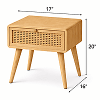 Cliffside Natural Cane Bedside Table