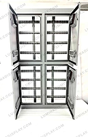 Tall MS GI outdoor P4 LED cabinet 960 x 1600 mm, powder-coated matte, back service – Lumina
